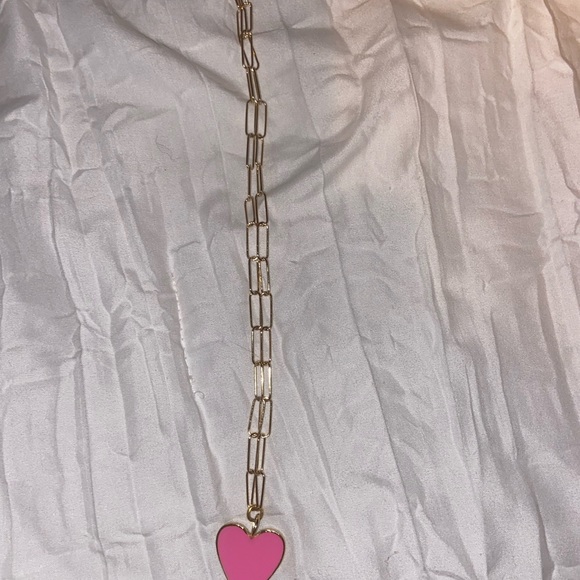 Preppy pink necklace from Etsy store. Worn once no rusting! So cute - Picture 2 of 2